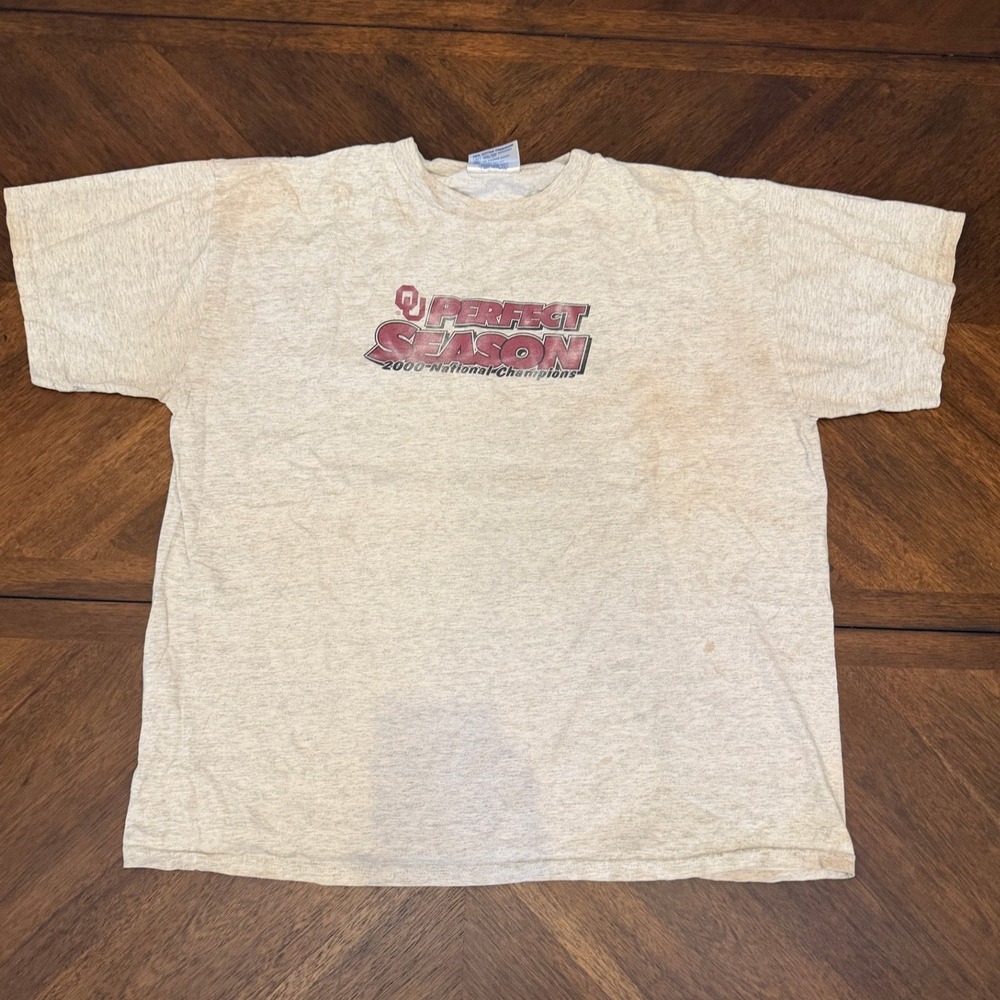 Vintage Oklahoma Sooners 2000 National Champions T-Shirt XL Orange Bowl 13-0 OU
